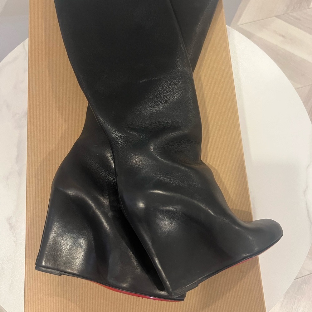 Beautiful Christian Louboutin wedge boots
